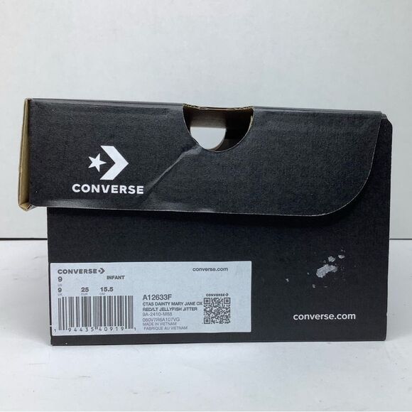 New! Chuck Taylor All Star Dainty Mary Jane Red Textile Ballet Infant Shoes Sz 9 - Picture 9 of 9